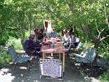 26 Jerome Ryan And Crew Celebrating A Successful Trek On The Way Back To Skardu We stopped for a coke in a green oasis on the drive from Thongol to Skardu to celebrate our successful trek. From left to right: cook Ali, porter Hayder Khan, sirdar Ali Naqi, porter  Muhammad Khan, Jerome Ryan, porter Muhammad Siddiq, and guide Iqbal.